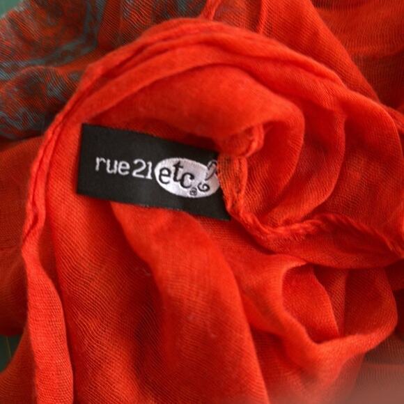 Rue 21 Etc Orange Polyester Infinity Scarf  64 inches - Picture 2 of 5
